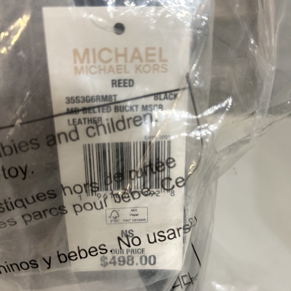 Michael Kors Reed Medium Pebble Leather Belted Bucket Crossbody Bag NWT - Picture 6 of 6